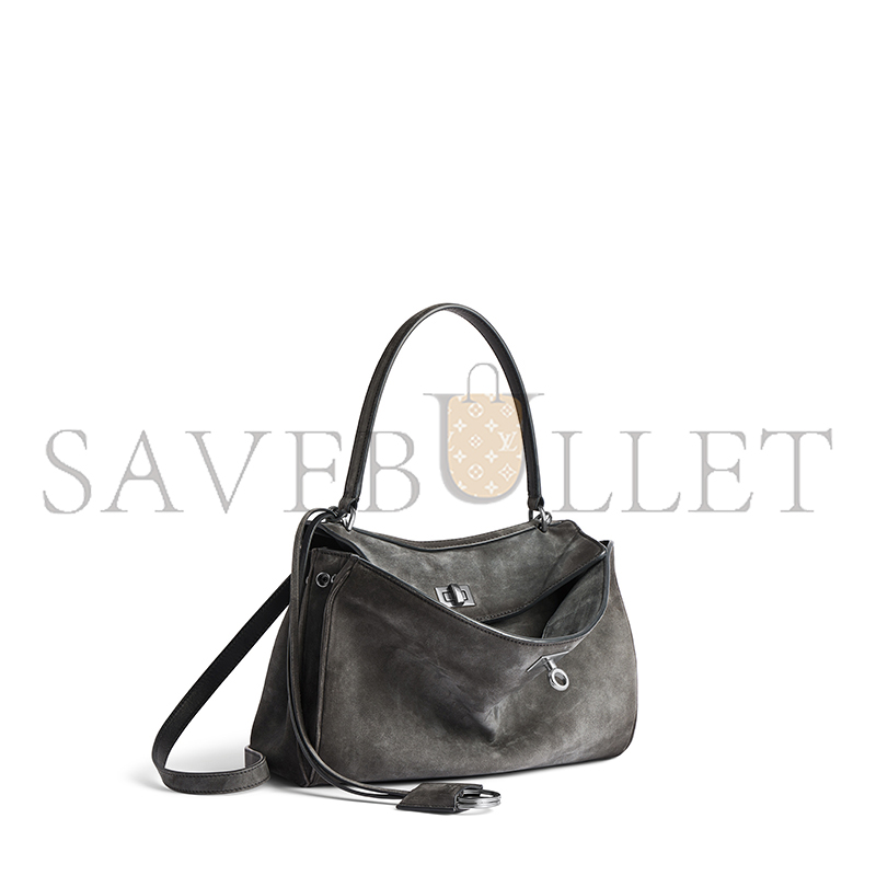BALENCIAGA WOMEN'S RODEO HANDBAG SMALL IN STORM GREY 7897792AB4G1143 (27*20*10cm)